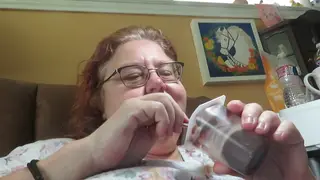 Redhead BBW Milf Teases With Food Play In Sensual Solo