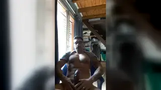 Latino Hunk Strokes His Thick Cock to a Hot Facial