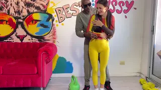 Brunette Takes a Coach's Thick Cock Deep in Her Ass POV