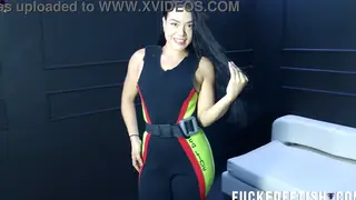 Petite Latina Flaunts Curves in Vintage Spandex Solo