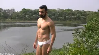 Guy Poses Nude Outdoors While Watched