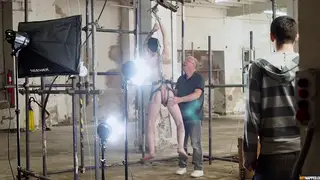 Bound Twink Endures Oral Tease from Older Man