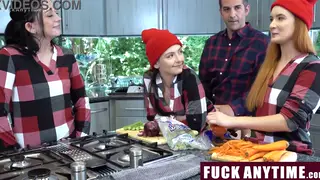 Stepdad Uses Stepdaughter and Her Friend at Dinner