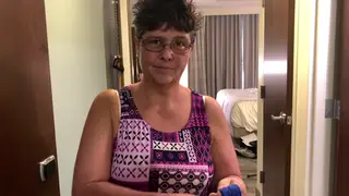 Mature Woman Services Delivery Man With POV Blowjob