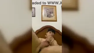 Latino Guy Works His Shaft in a Slow Handjob Session