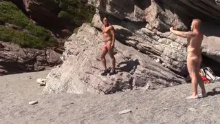 Muscular Guy Models Skimpy Underwear on a Public Beach