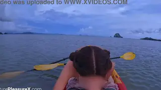 Brunette Latina Rides a Massive Cock in a Kayak
