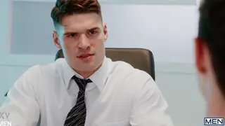 Uniformed Employee Takes Facial After Office Desk Spanking Session