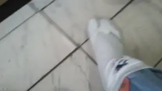 Brazilian Guy Shows Off His Feet in Rubber Slippers