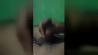 Solo Man Strokes Himself in a Quiet Room