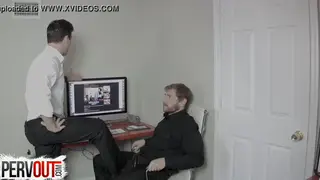 Office Worker Caught Jerking Off by Dominant Colleague
