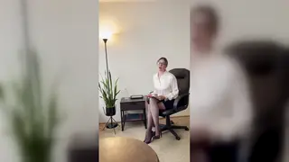 Femdom in Stockings Commands Public Handjob