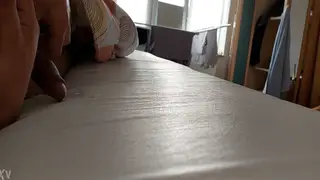 Solo Guy Sucks His Own Cock Before Cumming on the Bed