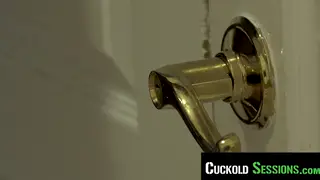 Blonde MILF Gets Airtight While Cuckold Watches