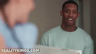 Petite Roommate Turns Solo Play Into a Wild Interracial Session