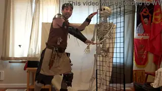 Cosplay Solo at a Gym Desk Filmed in POV