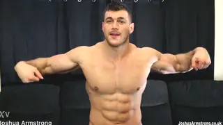 Oiled Muscle Hunk Strokes to Cumshot Release