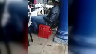 Guy Shows Off a Throbbing Erection on the Street