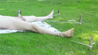 Bound Teen Endures Rough Bareback Outdoors