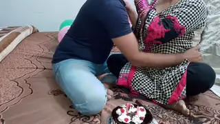 Indian Stepmom Celebrates With a Steamy Blowjob