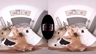 Stepsister and Girlfriend Share a Cock in VR