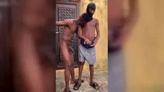 Mature Ebony Daddy Pounds Teen in Backyard