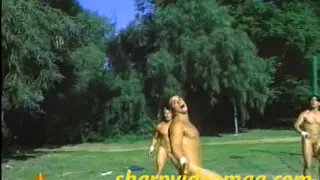 Muscular Athletes Strip Naked on Sunny Beach
