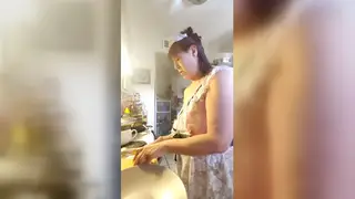 Curvy Latina MILF Flaunts Hairy Body in Kitchen