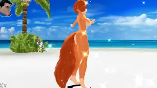 Nude Dancer Moves Sensually on a Sunny Beach