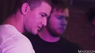 Tattooed Hairy Hunk Takes Bareback Ride from Muscular Partner