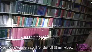 Busty Latina Teen Explores Both Holes in Library Stacks