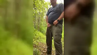 Hairy Mature Bear Pleasures Himself Outdoors