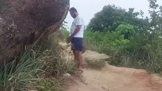 Latina Sucks Cock and Takes Piss Outdoors