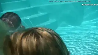 European Teen Gives Underwater Oral in Poolside Encounter