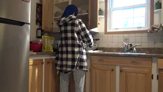 European MILF Maid Takes Anal Creampie in Kitchen