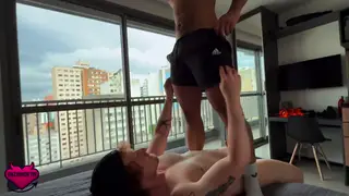 Redhead European Guy Gives POV Blowjob at the Gym