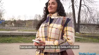 Curvy Latina Rides POV Style on a Public Street