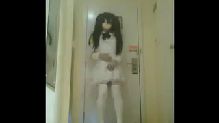 Japanese Man in White Kigurumi Teases Toy to Climax