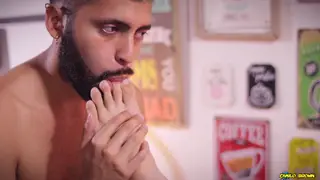 Latino Lovers Mix Foot Play With Deep Oral and a Shared Finish