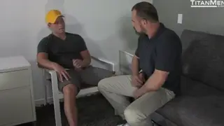 Hairy Bear Sucks Muscle Daddy in Vintage Clip