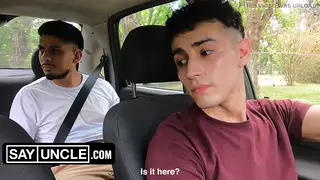 Teen Twink Swaps a Car Ride for Deepthroat and Bareback Doggystyle