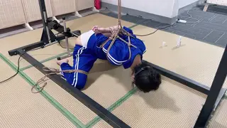 Asian Schoolgirl Bound to a Desk for Machine Play