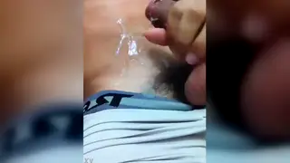 Tattooed Latino Twink Flexes and Strokes at the Gym