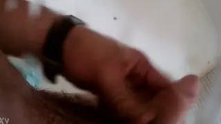 Hairy Amateur Enjoys Golden Shower Under Spray