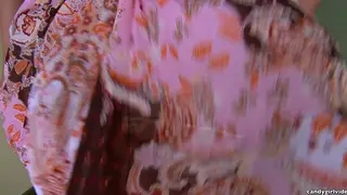Asian Latina Teases Hairy Pussy in Skirt and Lingerie