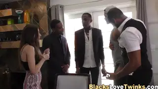 White Guy Services Two BBCs in Interracial Threesome