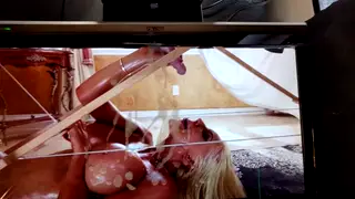 Solo Performer Delivers Thick Facial in Cum Tribute