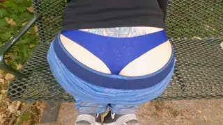 MILF in Lingerie Teases Outdoors with Wedgie Play