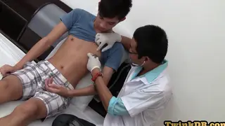 Asian Doctor Breeds Slim Twink in Medical Office