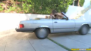 Interracial Lesbian Threesome Explodes With Rimming in a Car